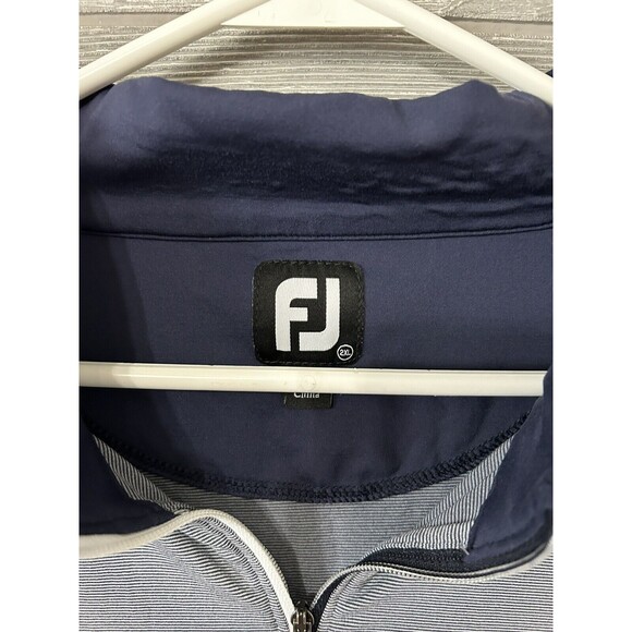Footjoy 1/4 Zip Pullover Mens 2XL Navy Long Sleeve Performance Golf Activewear - Picture 3 of 6